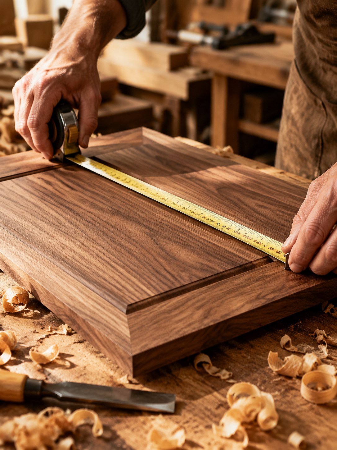 Measuring a cabinet panel