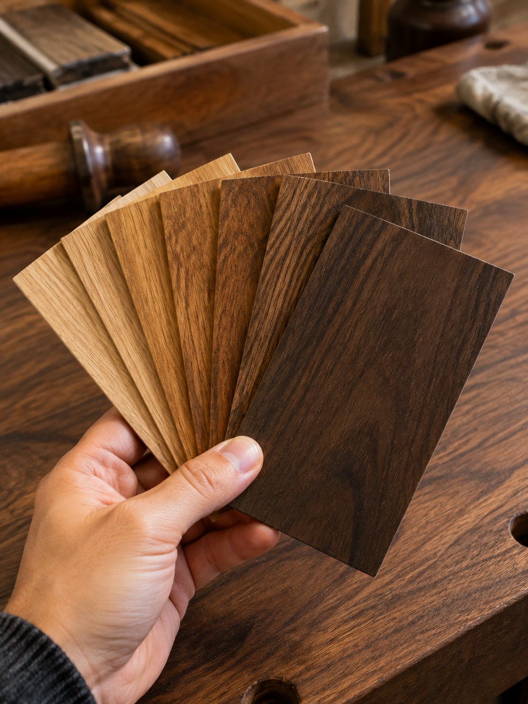 Wood stain samples