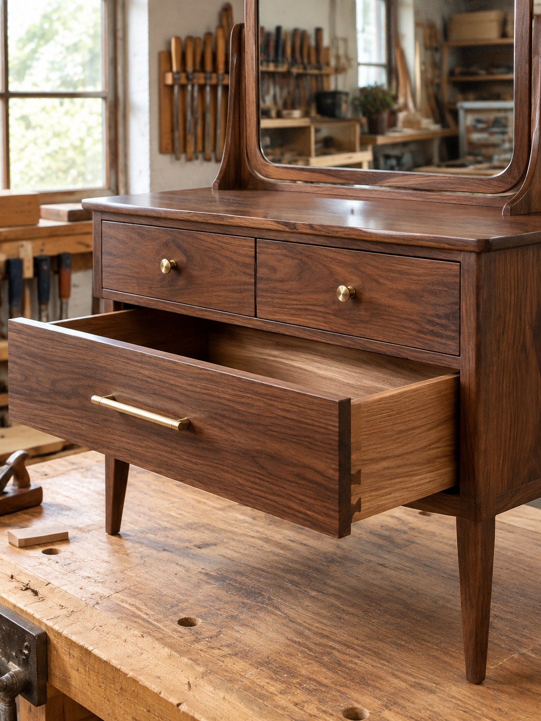 Finished vanity in the workshop